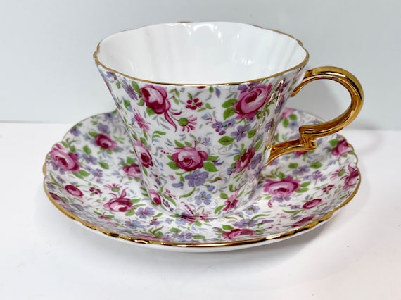 Royal Standard Teacup and Saucer , Rose Teacup , Vintage Teacup , Rose Garden Teacup , Vintage Tea Cup , Floral Teacup , Afternoon Tea