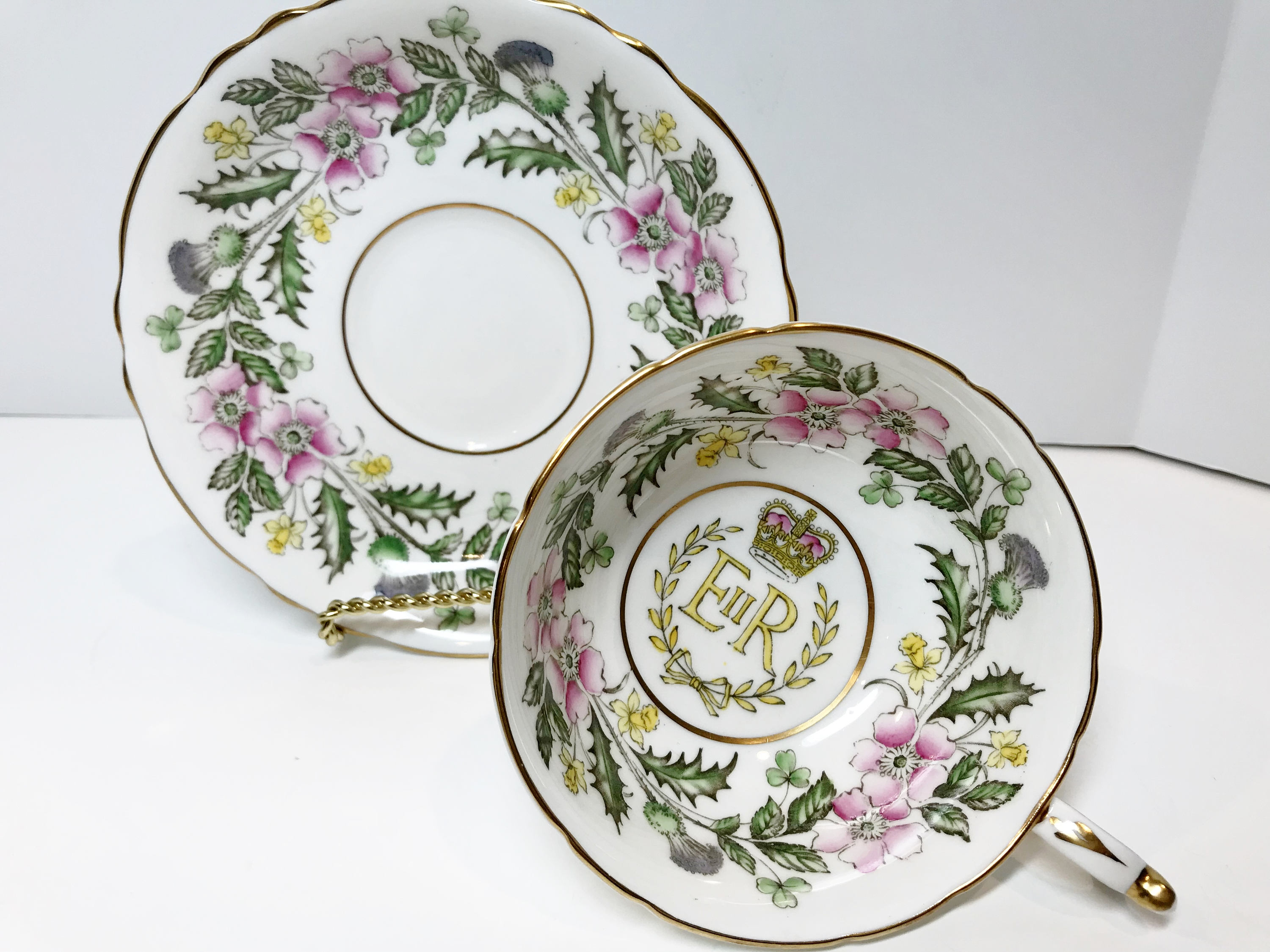 Double Warrant Paragon Teacup, Queen Elizabeth Coronation Teacup