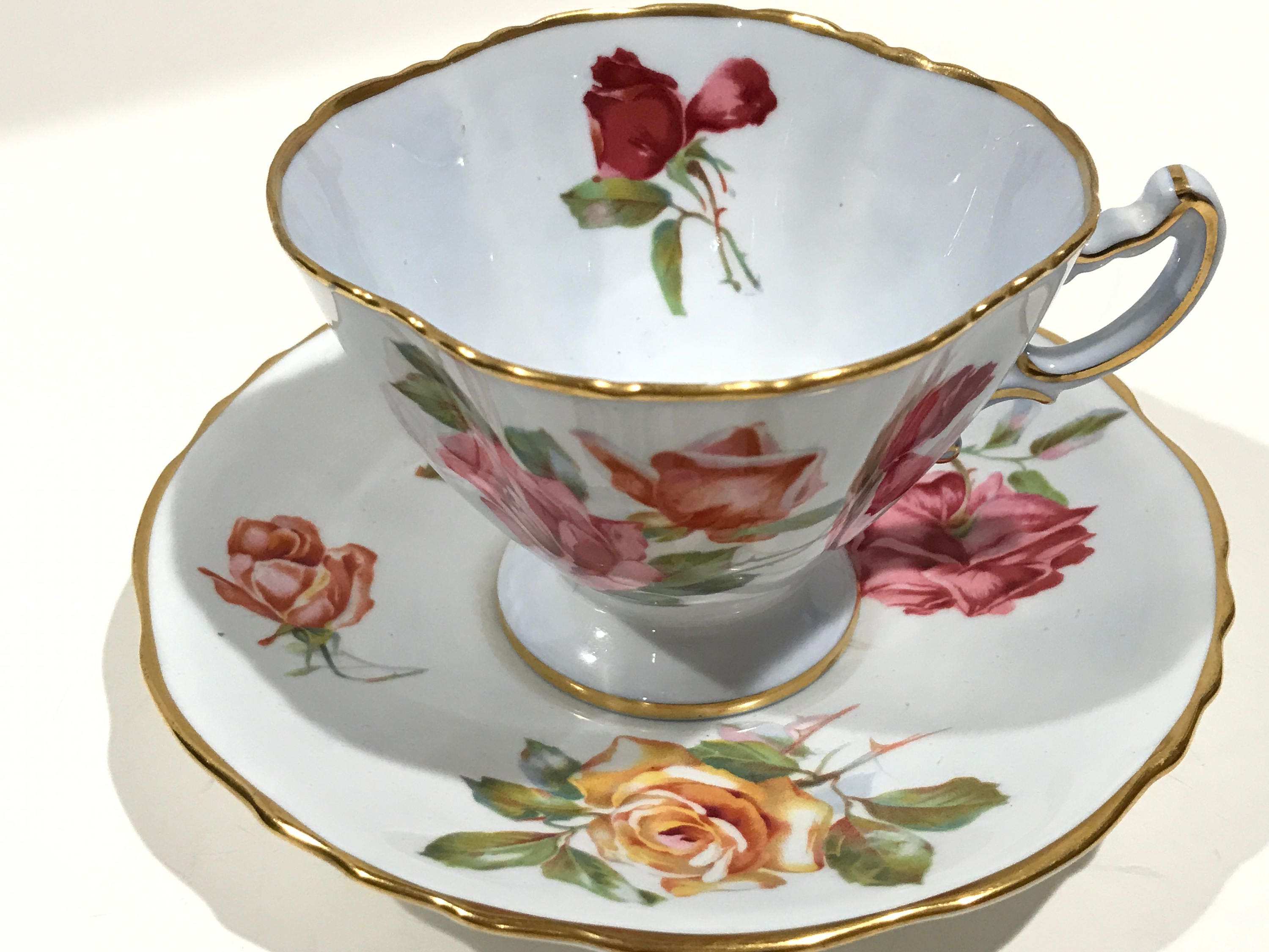 Reserved for VH, Romantic Hammersley Tea Cup and Saucer, English Teacups, Floral Tea Cups