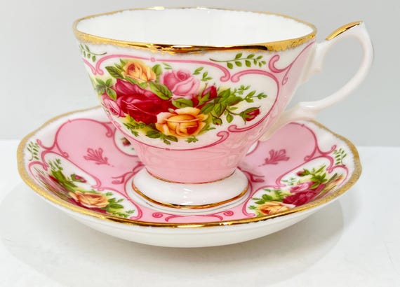 Royal Albert Tea Cup and Saucer , Rose Cameo Pink Pattern  , Antique Tea Cup Vintage , Hostess Gift , Housewarming Gift for Her
