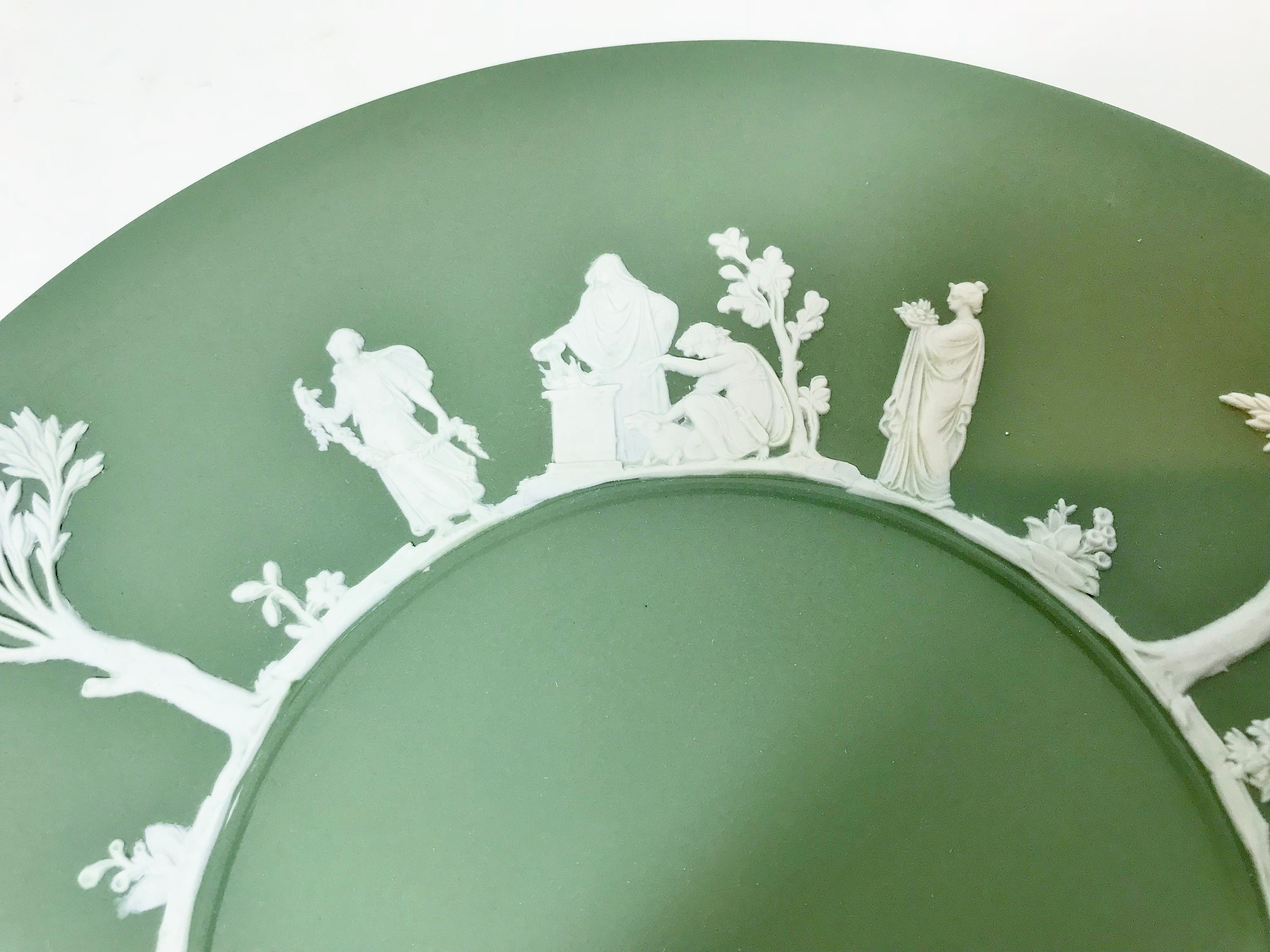 Wedgwood Jasperware Plate, Green Wedgwood Plate, Wedgwood Serving Plate
