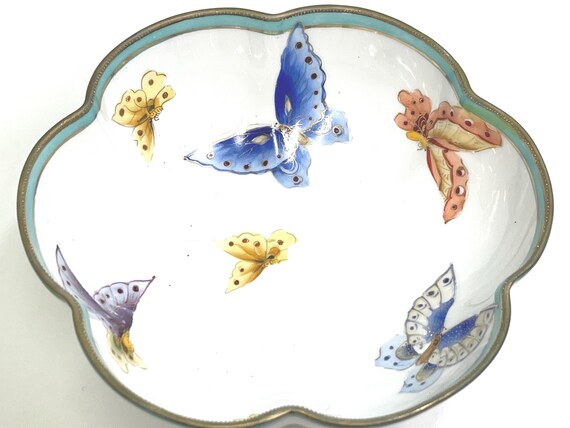 Nippon Dish, Hand Painted, Nippon Butterfly Dish, Noritake Dish, Gift for Her, Housewarming Gift, Anniversary Gift, Vanity Accessory