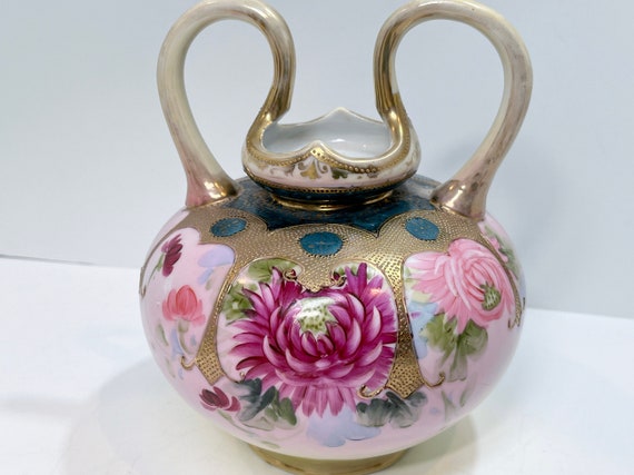 Japanese Vase ,  Hand Painted Vase , Nippon , Antique Vase , Noritake , Antique Nippon , Gift for Her , Housewarming Gift