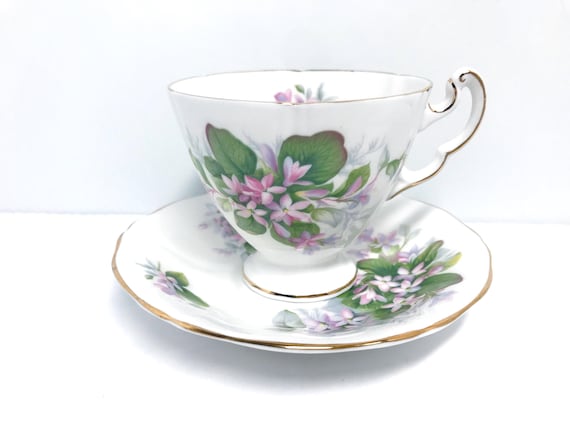 Mayflower Royal Adderley Teacup and Saucer: English Bone China, Floral Design