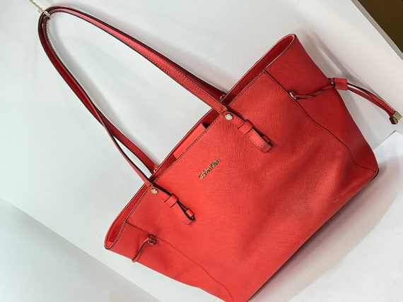 Calvin Klein Bag , Leather Bag , Tote Bag , Designer Bag , Gift for Her , Large Bag
