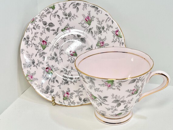 Pink Chintz Tuscan Teacup, Pink Teacups, Vintage Teacups, Antique Teacups, Gift for Her, Anniversary Gift, Birthday Gift, Housewarming Gift