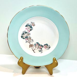 Tuscan Plate, Tuscan Juniper, Floral Plate, Antique Plate, English Bone China, Gift for Friend, Juniper Plate, Gift for Her