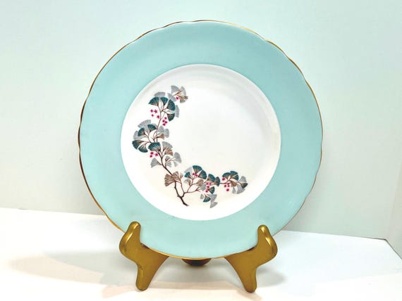 Tuscan Plate, Tuscan Juniper, Floral Plate, Antique Plate, English Bone China, Gift for Friend, Juniper Plate, Gift for Her