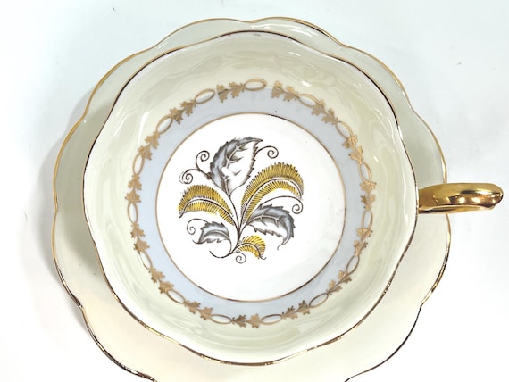 Royal Standard Teacup and Saucer, Chateau Pattern, Antique Teacup, English Bone China, Gift for Her, Anniversary Teacup, Gift for Friend