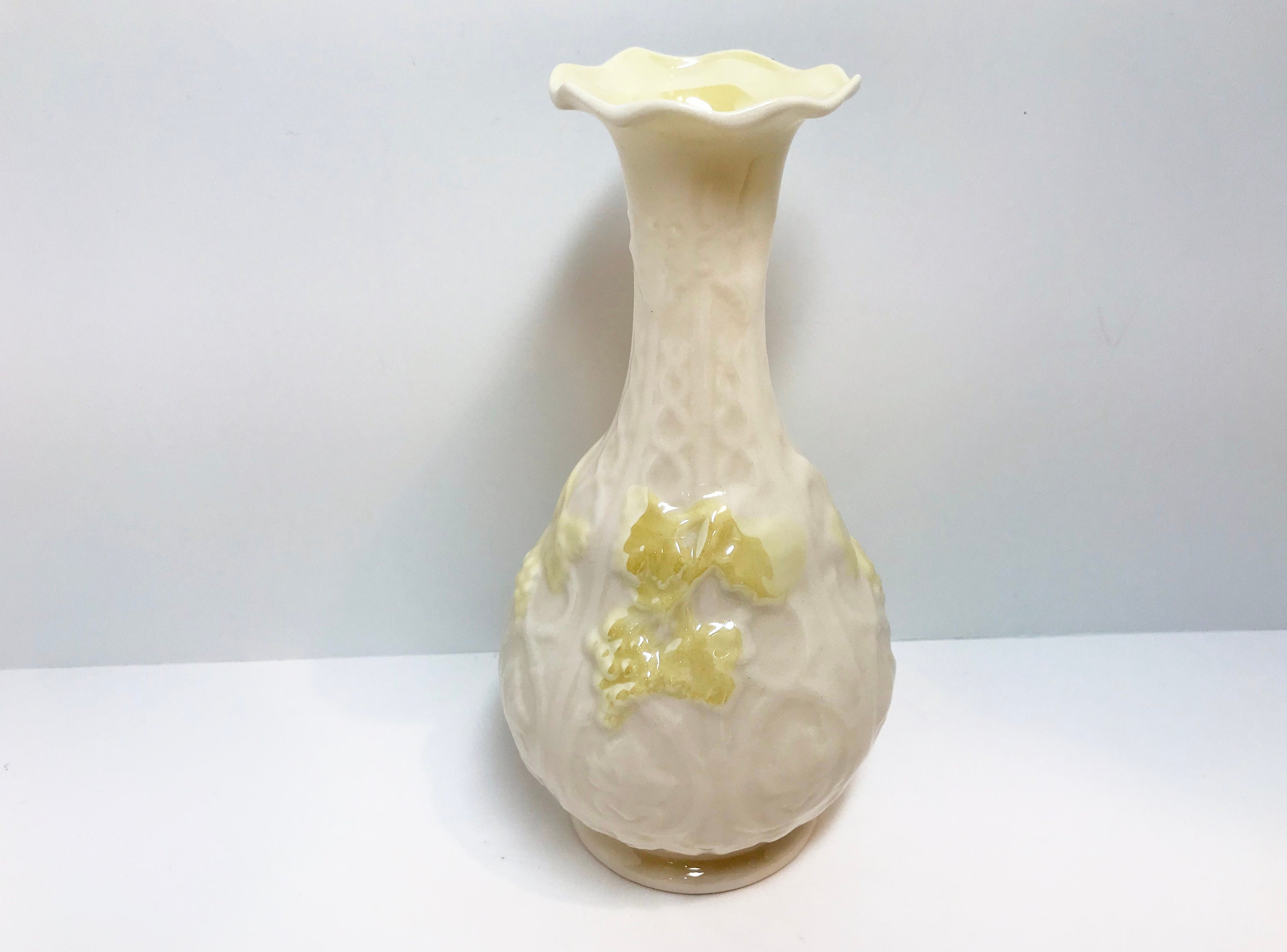 Reserved for SR, Belleek Grape Vine Vase, Belleek China, Irish