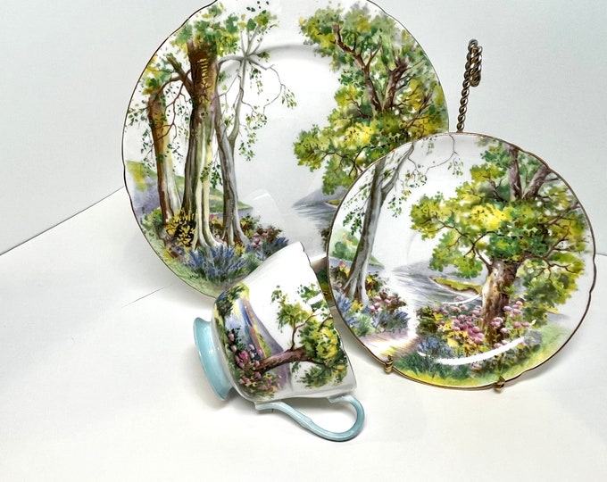 Shelley Woodland Trio, Shelley Teacups, Shelley China, Ripon Shape