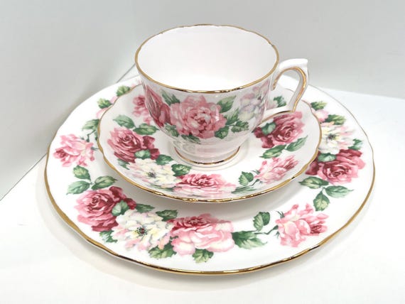 Crown Staffordshire Trio, Staffordshire Teacup Saucer Plate, Wedding Gift, Gift for Her, Gift for Friend, Housewarming Gift