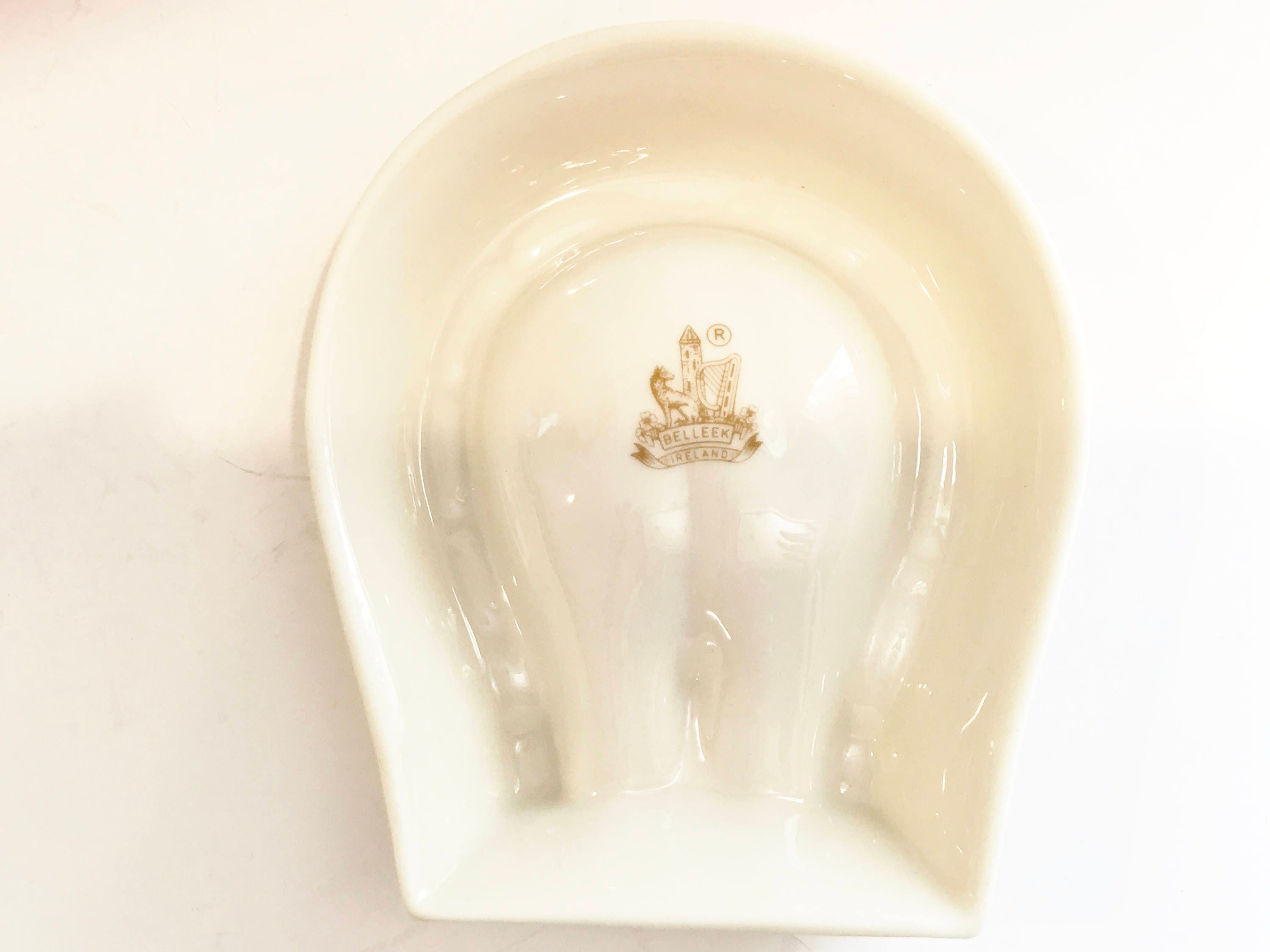 Reserved for SR, Belleek Ashtray, Belleek Spoon Holder, Irish Porcelain