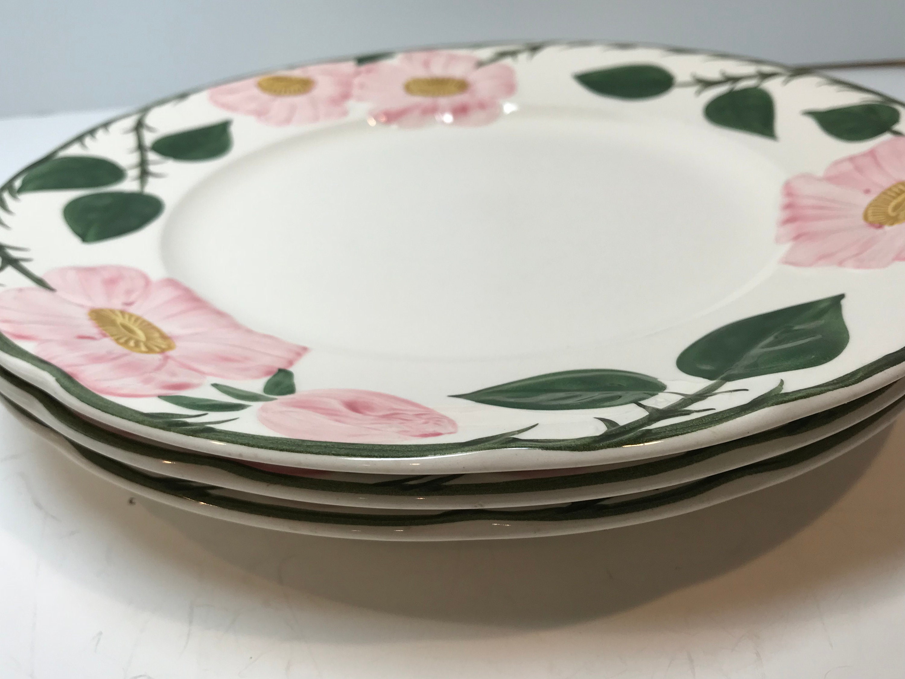 Set of 3 Villeroy & Boch Dinner Plates, Villeroy Plate, Villeroy and Boch, Wild Rose Pattern