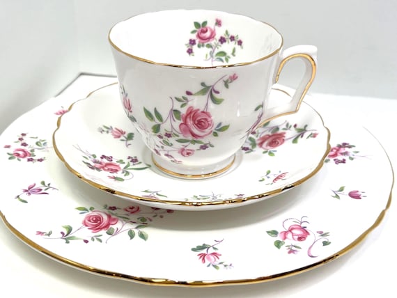 Crown Staffordshire Trio, Staffordshire Teacup Saucer Plate, Wedding Gift, Gift for Her, Gift for Friend, Housewarming Gift