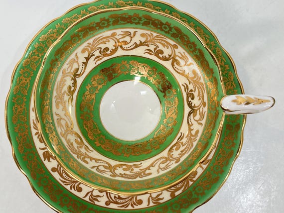 Gorgeous Royal Stafford Tea Cup and Saucer ,  Gold Tea Cup ,  English Bone China Cup , Teatime Teacup , Anniversary Gift for Her