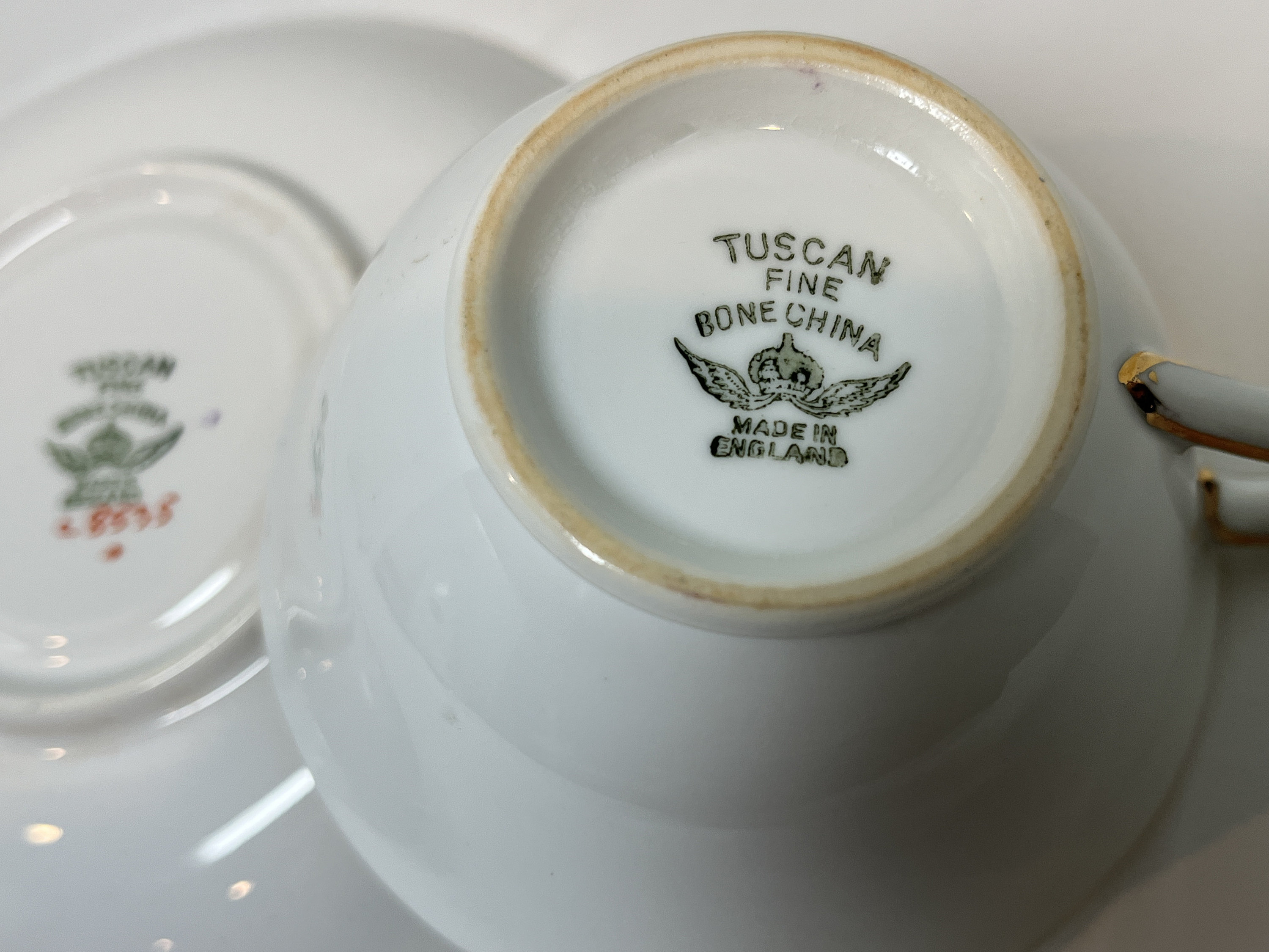 Tuscan Teacup and Saucer , Violet Tea Cup , Floral Tea Cup , Vintage