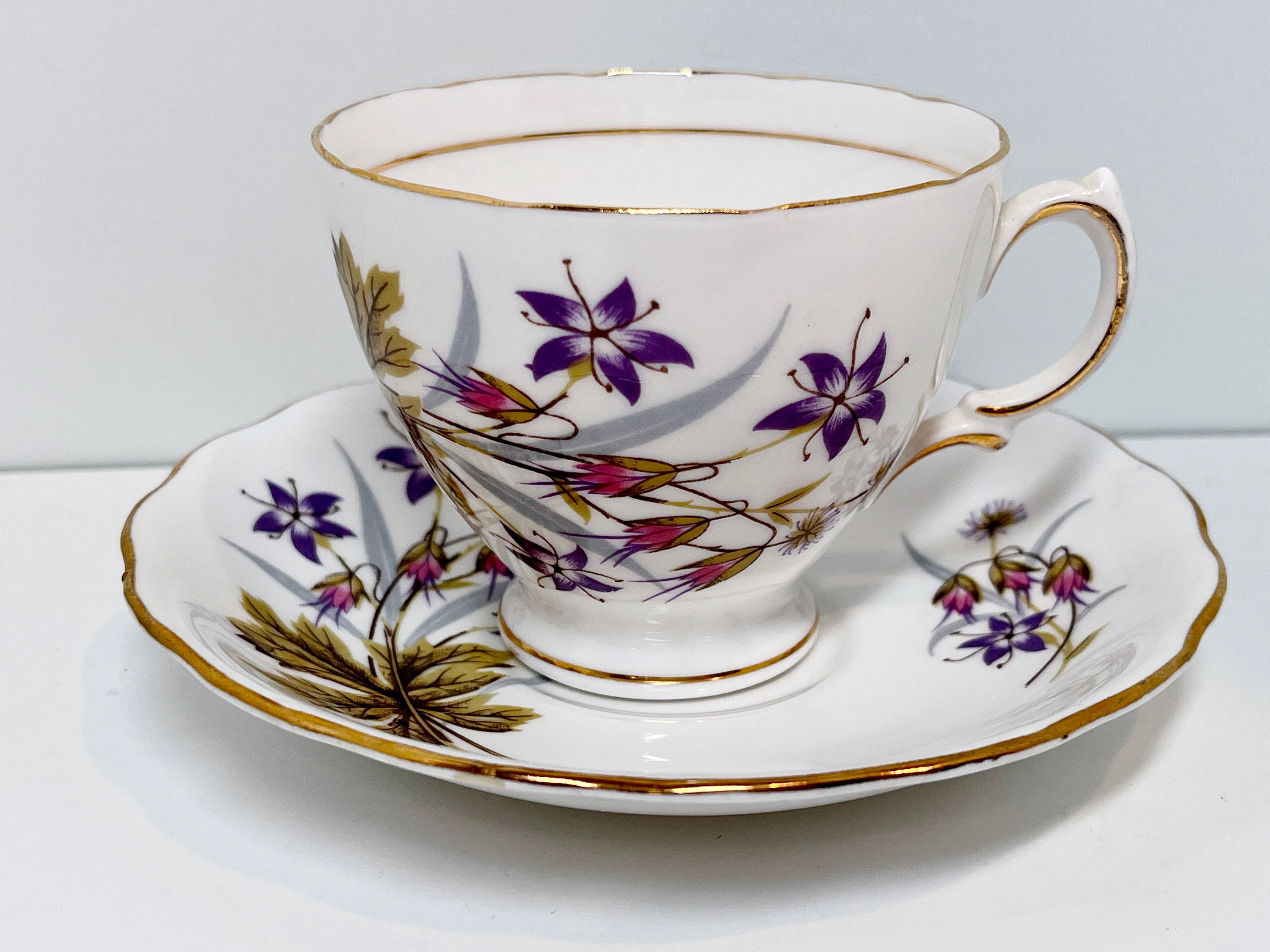 Colclough Teacup And Saucer Floral Tea Cups English Teacups Antique Colclough Teacup And Saucer Floral Tea Cups English Teacups Antique