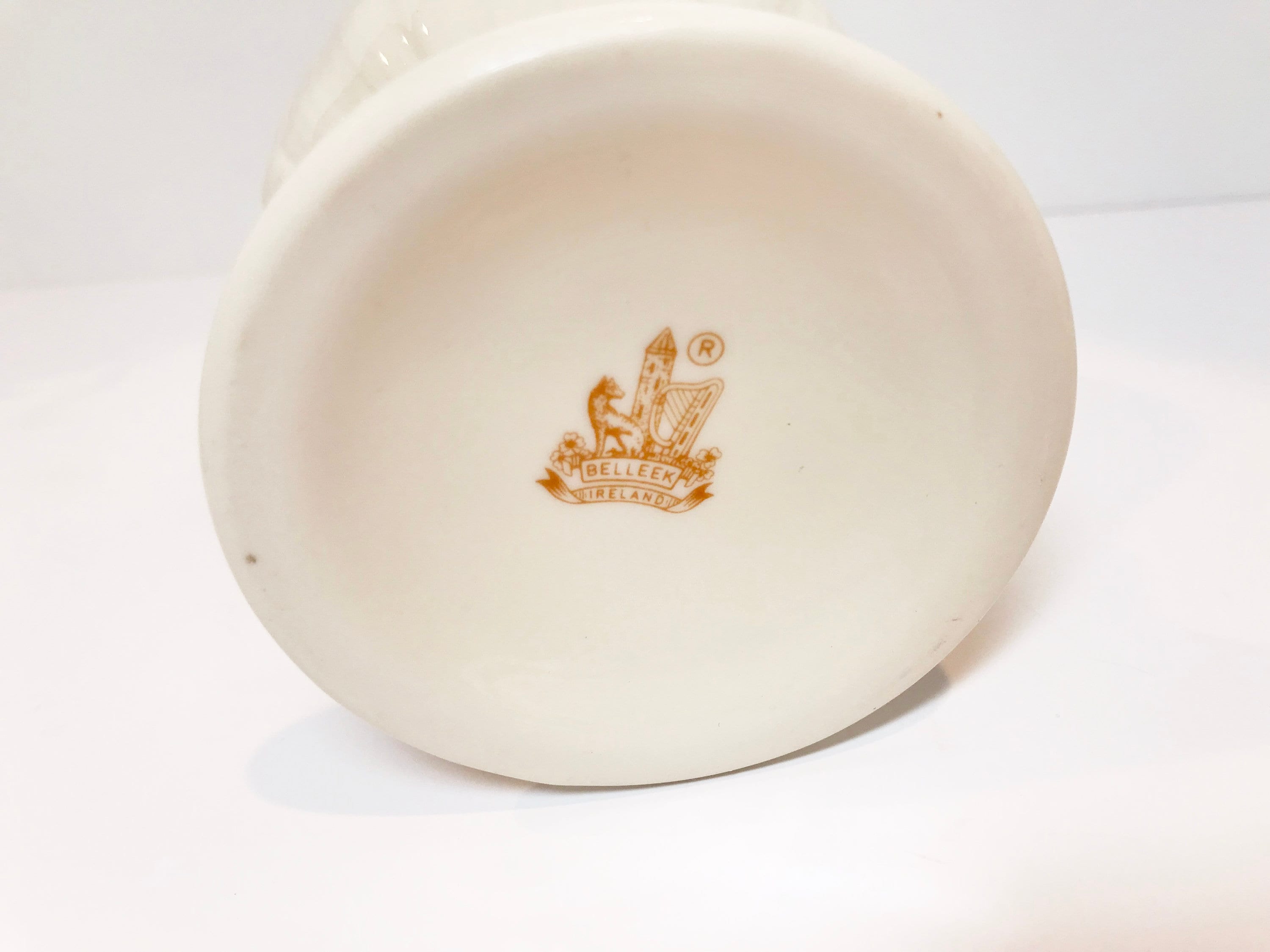 Reserved for SR, Blue Flowered Belleek Vase, Irish Vase, Belleek China