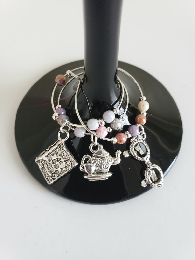 Book Club Wine Charms Set of 9 Book Wine Glass Markers With Etsy