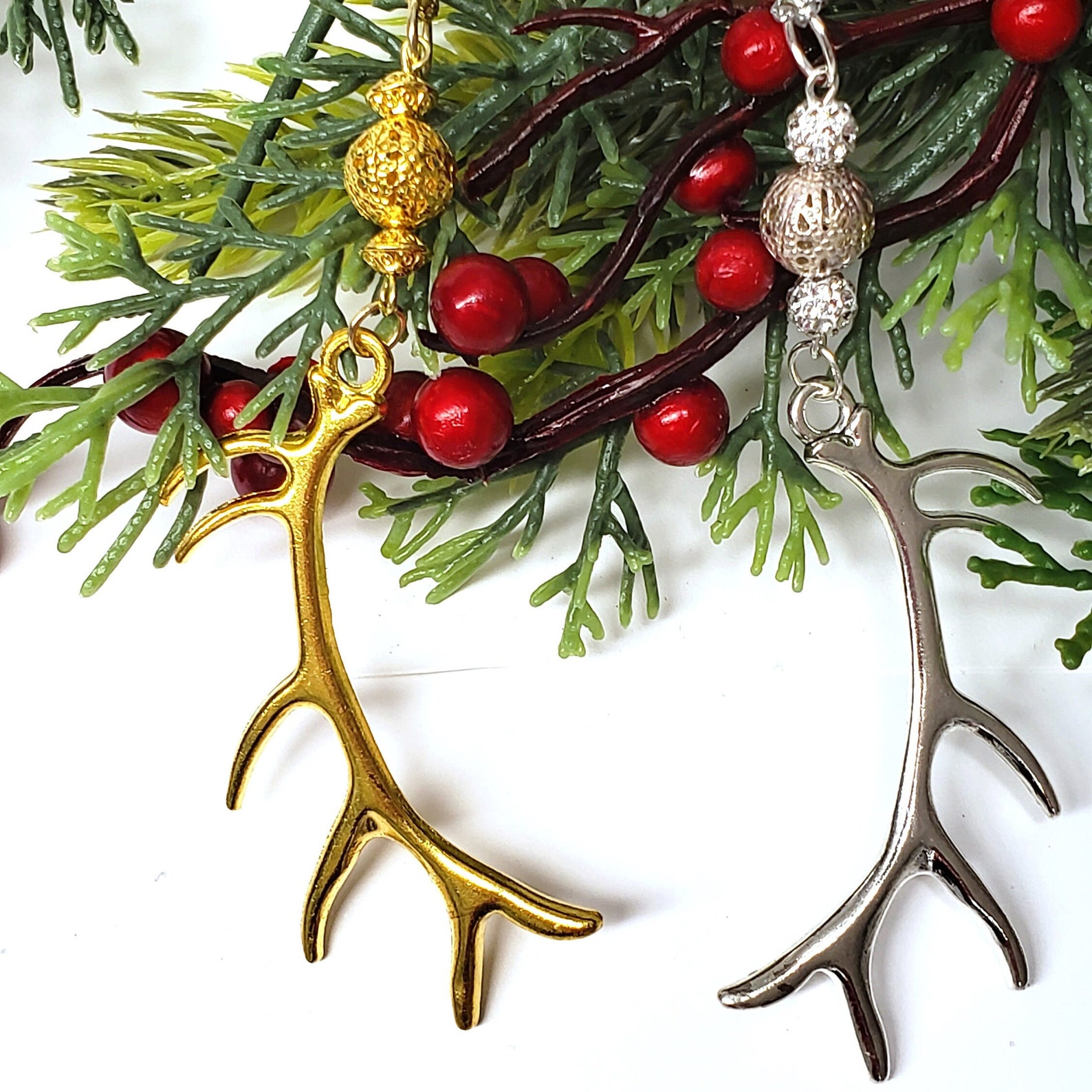 Deer Antler Christmas Ornaments 