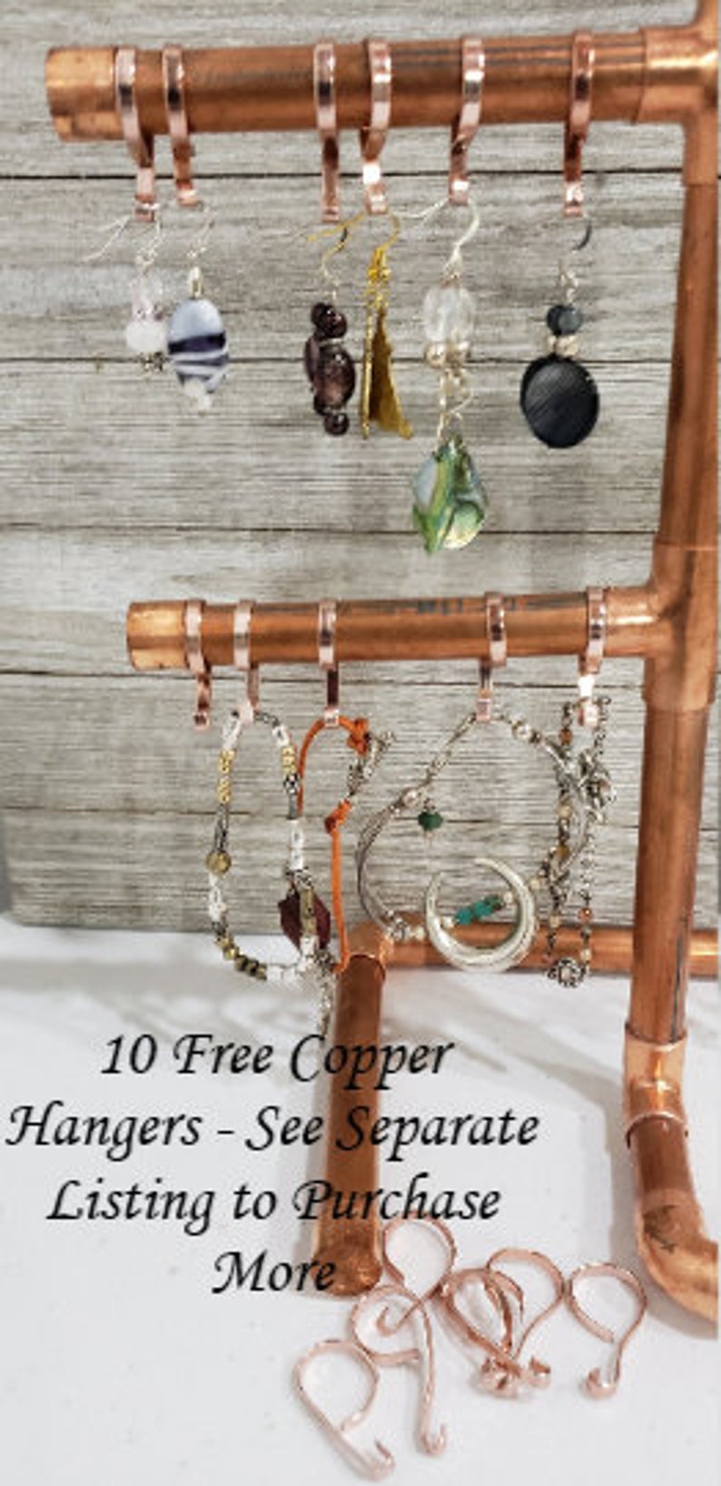 Handmade Jewelry Storage|Displays for Studios /& Craft Shows|10 FREE Hangers|FREE SHIPPING Copper Jewelry Stands