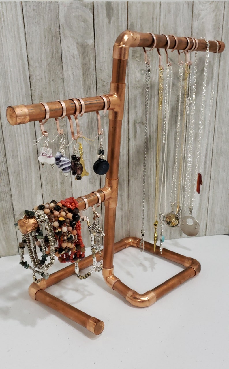 Handmade Jewelry Storage|Displays for Studios /& Craft Shows|10 FREE Hangers|FREE SHIPPING Copper Jewelry Stands