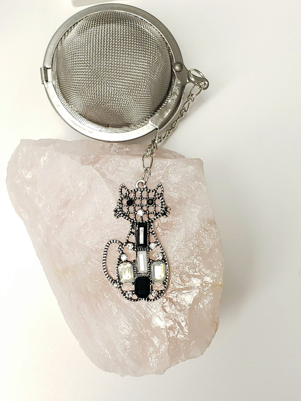 Cat Tea Infuser Set With Porcelain Drip Bowl for Mesh Tea Ball Etsy