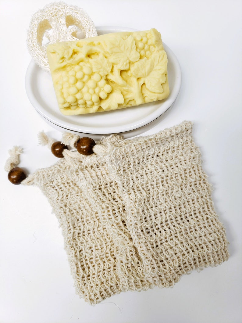 3 Soap Saver Bags & 1 Loofah Slice Set of 3 Natural Soap Etsy