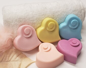 Hearts & Swirl Soap - Love Spell Coconut Milk Heart Soap - Bridal Shower Favors - Baby Shower Favors