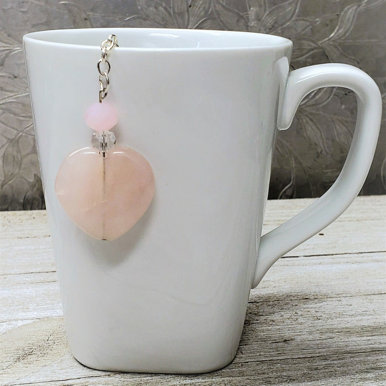 Heart Tea Infuser Natural Rose Quartz Heart Strainer Etsy