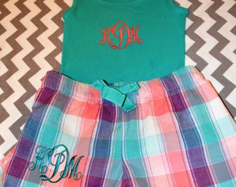 Personalized Pajama Shorts & Tank Top