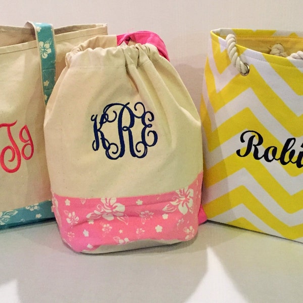 Summer Sale! Monogrammed Tote and Duffle Bags Perfect for the Beach