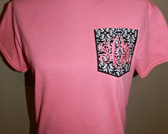 Monogrammed Short Sleeve Pocket Tee