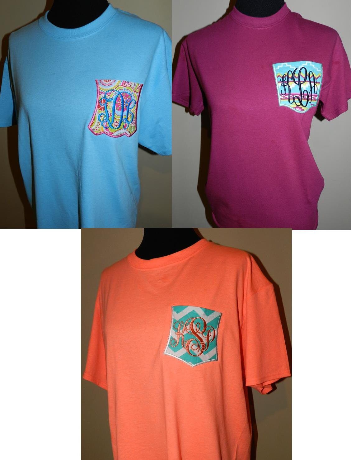 DesignsByBreee Monogram Pocket T-Shirt's