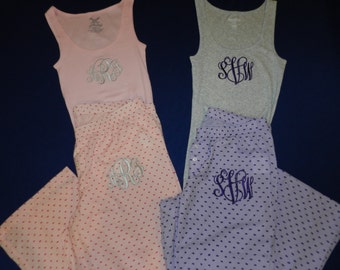 Personalized Pajama Pants & Tank Top