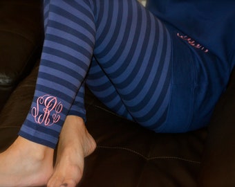 Monogrammed Patterned Leggings