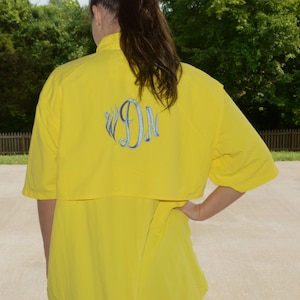 LAST ONE! Monogrammed Fishing Shirt in Black and Size Small / Bathing Suit Cover Up