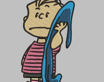 Hand Drawn Linus Machine Embroidery Design, Charlie Brown, Snoopy, Astrology, File, Instant Download (.PES, .DST, .EMB)