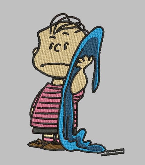 Hand Drawn Linus Machine Embroidery Design, Charlie Brown, Snoopy