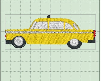 Vintage Taxi Patch Machine Embroidery Design, Classic Taxi, NYC taxi, travel symbol, File, Instant Download (PES, JEF, pcs, and more)
