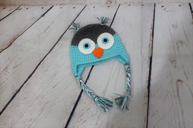 Baby /& Toddler Beanie Crocheted Owl Hat with Ear Flaps 6-24 months