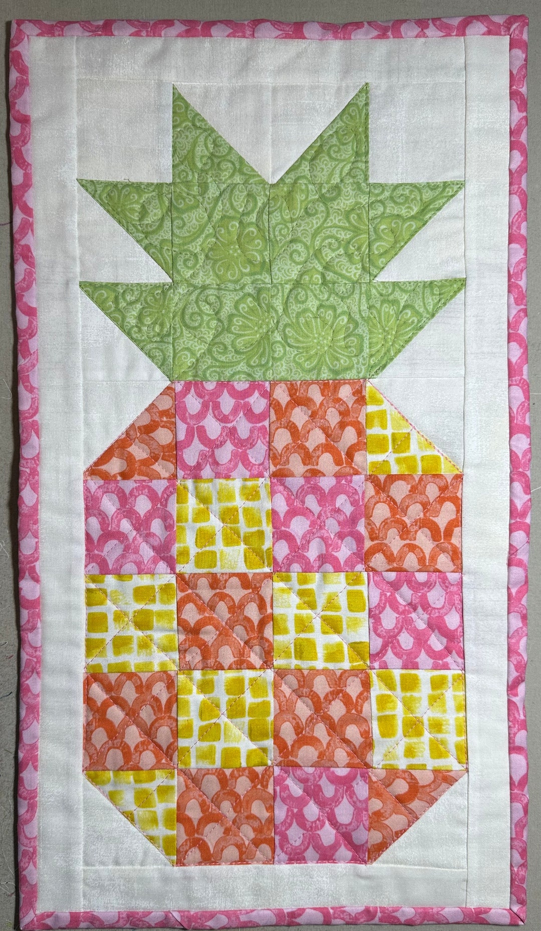 Pineapple Quilt Wall Hanging 11.5 X 20 With Hanging Tabs Etsy