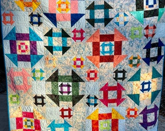 La puerta del granero está abierta: una versión moderna de una colcha tradicional de 68 x 68"