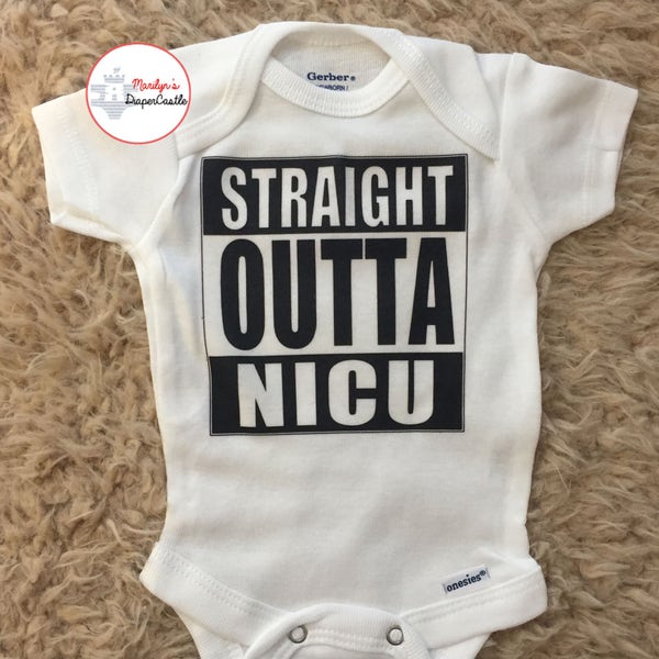 Straight Outta NICU Baby Onesie, Preemie Baby, Funny Onesie, Baby Shower Gift, Coming Home Outfit