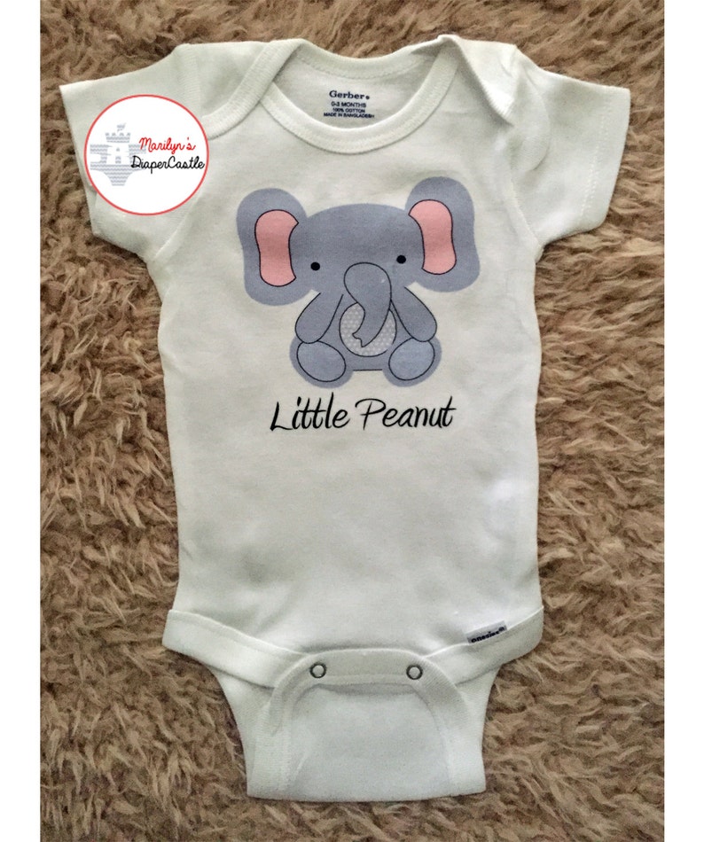 Little Peanut Elephant Onesie Animal Onesie Baby Elephant Etsy