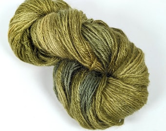 100% Pygora Goat Yarn - color "Deep Woods" Hand Dyed 2 oz. 3 Ply Sport Weight