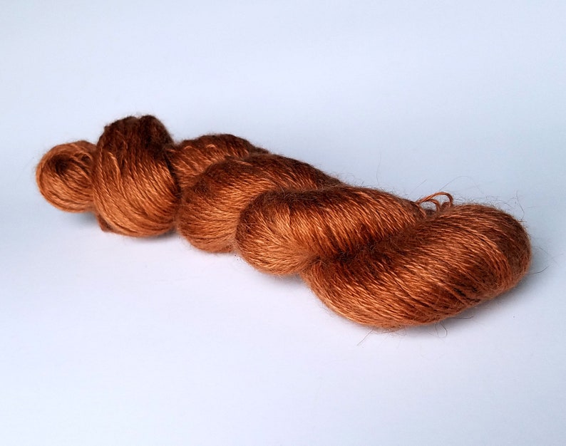 Wattlebark Garnet or Desert Sky Hand Dyed 2 oz 3 Ply Finger Weight 100/% Pygora Goat Yarn