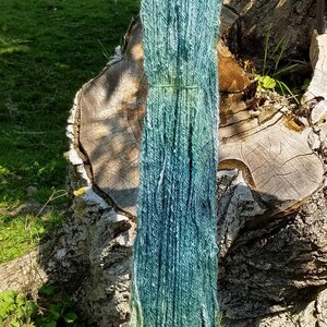 100% Pygora Goat Yarn - color "Elysium Teals" Hand Dyed 3 Ply Sport Weight Skein 2 OZ. image 2