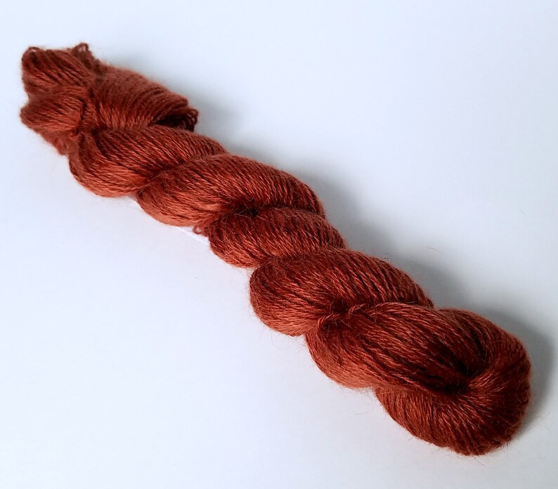 Wattlebark Garnet or Desert Sky Hand Dyed 2 oz 3 Ply Finger Weight 100/% Pygora Goat Yarn